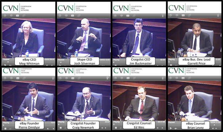 Executives Testify in eBay-Craigslist Trial: Meg Whitman, Pierre Omidyar, Josh Silverman, and Craig Newmark
